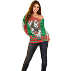 Personalized South Sydney Rabbitohs ANZAC Tribute Off Shoulder Sweater Poppy Field Soldier Silhouette Aboriginal Rugby Mascot