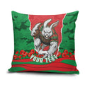 Personalized South Sydney Rabbitohs ANZAC Tribute Pillow Cover Poppy Field Soldier Silhouette Aboriginal Rugby Mascot