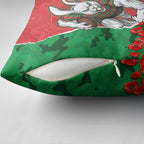 Personalized South Sydney Rabbitohs ANZAC Tribute Pillow Cover Poppy Field Soldier Silhouette Aboriginal Rugby Mascot