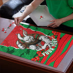 Personalized South Sydney Rabbitohs ANZAC Tribute Puzzle Poppy Field Soldier Silhouette Aboriginal Rugby Mascot