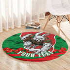 Personalized South Sydney Rabbitohs ANZAC Tribute Round Carpet Poppy Field Soldier Silhouette Aboriginal Rugby Mascot