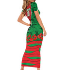 Personalized South Sydney Rabbitohs ANZAC Tribute Short Sleeve Bodycon Dress Poppy Field Soldier Silhouette Aboriginal Rugby Mascot