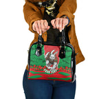Personalized South Sydney Rabbitohs ANZAC Tribute Shoulder Handbag Poppy Field Soldier Silhouette Aboriginal Rugby Mascot