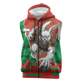 Personalized South Sydney Rabbitohs ANZAC Tribute Sleeveless Zip Hoodie Poppy Field Soldier Silhouette Aboriginal Rugby Mascot