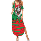 Personalized South Sydney Rabbitohs ANZAC Tribute Summer Maxi Dress Poppy Field Soldier Silhouette Aboriginal Rugby Mascot