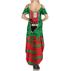 Personalized South Sydney Rabbitohs ANZAC Tribute Summer Maxi Dress Poppy Field Soldier Silhouette Aboriginal Rugby Mascot