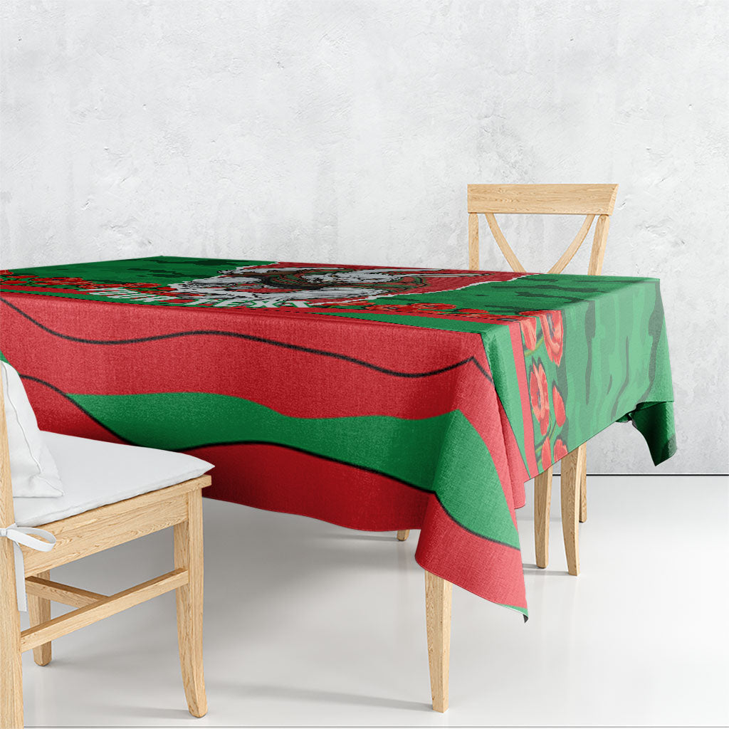 Personalized South Sydney Rabbitohs ANZAC Tribute Tablecloth Poppy Field Soldier Silhouette Aboriginal Rugby Mascot