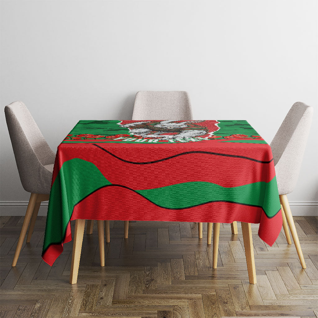 Personalized South Sydney Rabbitohs ANZAC Tribute Tablecloth Poppy Field Soldier Silhouette Aboriginal Rugby Mascot