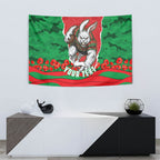 Personalized South Sydney Rabbitohs ANZAC Tribute Tapestry Poppy Field Soldier Silhouette Aboriginal Rugby Mascot