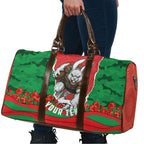 Personalized South Sydney Rabbitohs ANZAC Tribute Travel Bag Poppy Field Soldier Silhouette Aboriginal Rugby Mascot