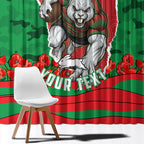 Personalized South Sydney Rabbitohs ANZAC Tribute Window Curtain Poppy Field Soldier Silhouette Aboriginal Rugby Mascot