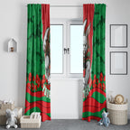 Personalized South Sydney Rabbitohs ANZAC Tribute Window Curtain Poppy Field Soldier Silhouette Aboriginal Rugby Mascot
