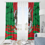 Personalized South Sydney Rabbitohs ANZAC Tribute Window Curtain Poppy Field Soldier Silhouette Aboriginal Rugby Mascot