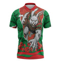 Personalized South Sydney Rabbitohs ANZAC Tribute Zipper Polo Shirt Poppy Field Soldier Silhouette Aboriginal Rugby Mascot