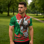 Personalized South Sydney Rabbitohs ANZAC Tribute Zipper Polo Shirt Poppy Field Soldier Silhouette Aboriginal Rugby Mascot