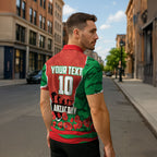 Personalized South Sydney Rabbitohs ANZAC Tribute Zipper Polo Shirt Poppy Field Soldier Silhouette Aboriginal Rugby Mascot