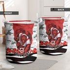 Personalized Dragons ANZAC Tribute Laundry Basket Poppy Field Soldier Silhouette Aboriginal Rugby Mascot