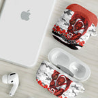Personalized Dragons ANZAC Tribute AirPods Case Poppy Field Soldier Silhouette Aboriginal Rugby Mascot