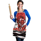 Personalized Dragons ANZAC Tribute Apron Poppy Field Soldier Silhouette Aboriginal Rugby Mascot