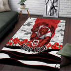 Personalized Dragons ANZAC Tribute Area Rug Poppy Field Soldier Silhouette Aboriginal Rugby Mascot