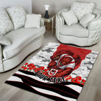 Personalized Dragons ANZAC Tribute Area Rug Poppy Field Soldier Silhouette Aboriginal Rugby Mascot