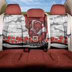 Personalized Dragons ANZAC Tribute Back Car Seat Cover Poppy Field Soldier Silhouette Aboriginal Rugby Mascot