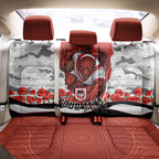 Personalized Dragons ANZAC Tribute Back Car Seat Cover Poppy Field Soldier Silhouette Aboriginal Rugby Mascot