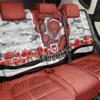 Personalized Dragons ANZAC Tribute Back Car Seat Cover Poppy Field Soldier Silhouette Aboriginal Rugby Mascot