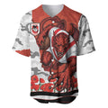 Personalized Dragons ANZAC Tribute Baseball Jersey Poppy Field Soldier Silhouette Aboriginal Rugby Mascot