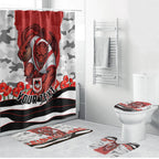 Personalized Dragons ANZAC Tribute Bathroom Set Poppy Field Soldier Silhouette Aboriginal Rugby Mascot
