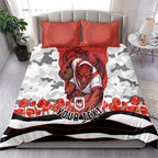 Personalized Dragons ANZAC Tribute Bedding Set Poppy Field Soldier Silhouette Aboriginal Rugby Mascot