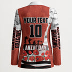 Personalized Dragons ANZAC Tribute Blazer Poppy Field Soldier Silhouette Aboriginal Rugby Mascot