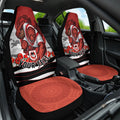 Personalized Dragons ANZAC Tribute Car Seat Cover Poppy Field Soldier Silhouette Aboriginal Rugby Mascot