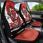 Personalized Dragons ANZAC Tribute Car Seat Cover Poppy Field Soldier Silhouette Aboriginal Rugby Mascot