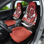 Personalized Dragons ANZAC Tribute Car Seat Cover Poppy Field Soldier Silhouette Aboriginal Rugby Mascot