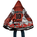 Personalized Dragons ANZAC Tribute Cloak Poppy Field Soldier Silhouette Aboriginal Rugby Mascot