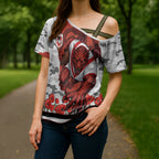 Personalized Dragons ANZAC Tribute Cross Shoulder Shirt Poppy Field Soldier Silhouette Aboriginal Rugby Mascot