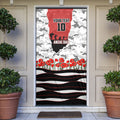 Personalized Dragons ANZAC Tribute Door Cover Poppy Field Soldier Silhouette Aboriginal Rugby Mascot