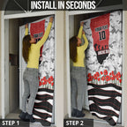Personalized Dragons ANZAC Tribute Door Cover Poppy Field Soldier Silhouette Aboriginal Rugby Mascot