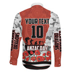 Personalized Dragons ANZAC Tribute Family Matching Mermaid Dress and Hawaiian Shirt Poppy Field Soldier Silhouette Aboriginal Rugby Mascot