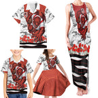 Personalized Dragons ANZAC Tribute Family Matching Tank Maxi Dress and Hawaiian Shirt Poppy Field Soldier Silhouette Aboriginal Rugby Mascot