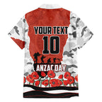 Personalized Dragons ANZAC Tribute Family Matching Tank Maxi Dress and Hawaiian Shirt Poppy Field Soldier Silhouette Aboriginal Rugby Mascot
