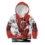 Personalized Dragons ANZAC Tribute Kid Hoodie Poppy Field Soldier Silhouette Aboriginal Rugby Mascot