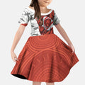Personalized Dragons ANZAC Tribute Kid Short Sleeve Dress Poppy Field Soldier Silhouette Aboriginal Rugby Mascot