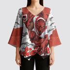 Personalized Dragons ANZAC Tribute Kimono Sleeve Blouse Poppy Field Soldier Silhouette Aboriginal Rugby Mascot