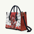 Personalized Dragons ANZAC Tribute Leather Bag Poppy Field Soldier Silhouette Aboriginal Rugby Mascot