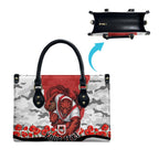 Personalized Dragons ANZAC Tribute Leather Bag Poppy Field Soldier Silhouette Aboriginal Rugby Mascot