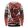 Personalized Dragons ANZAC Tribute Long Sleeve Shirt Poppy Field Soldier Silhouette Aboriginal Rugby Mascot