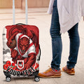 Personalized Dragons ANZAC Tribute Luggage Cover Poppy Field Soldier Silhouette Aboriginal Rugby Mascot