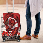 Personalized Dragons ANZAC Tribute Luggage Cover Poppy Field Soldier Silhouette Aboriginal Rugby Mascot